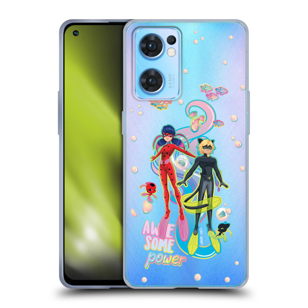 Miraculous Tales of Ladybug & Cat Noir Aqua Ladybug Awesome Power Soft Gel Case for OPPO Reno7 5G / Find X5 Lite