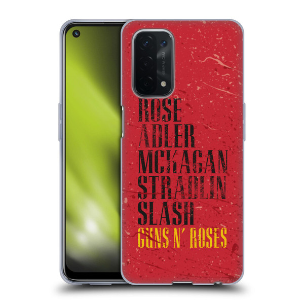 Guns N' Roses Vintage Names Soft Gel Case for OPPO A54 5G