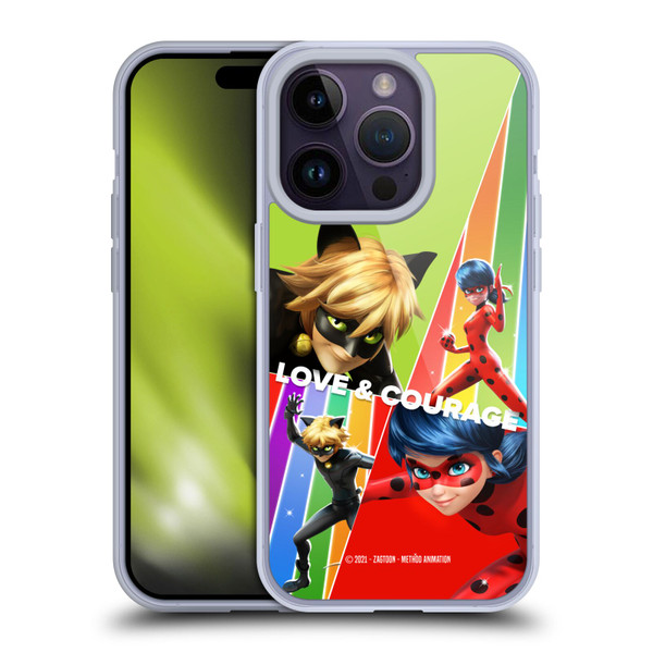 Miraculous Tales of Ladybug & Cat Noir Graphics Love & Courage Soft Gel Case for Apple iPhone 14 Pro