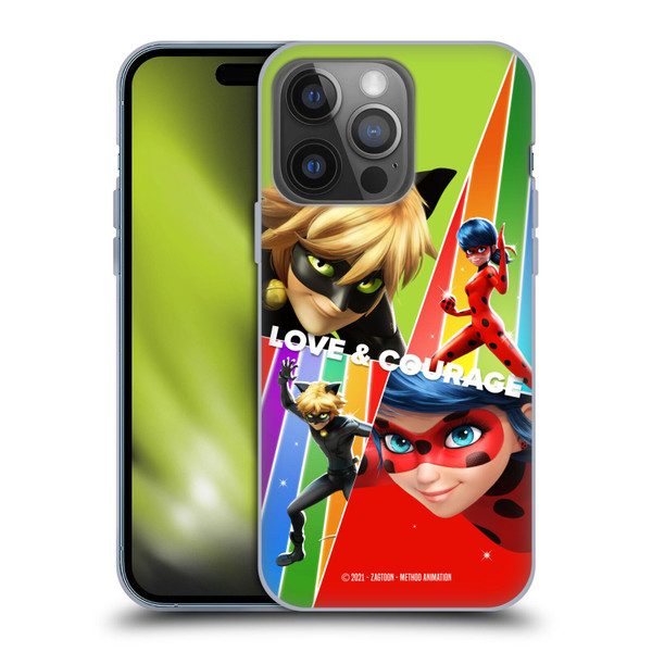 Miraculous Tales of Ladybug & Cat Noir Graphics Love & Courage Soft Gel Case for Apple iPhone 14 Pro