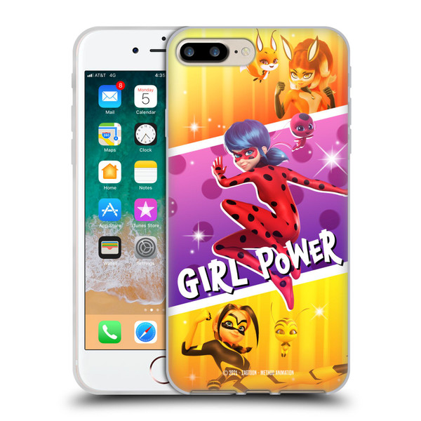Miraculous Tales of Ladybug & Cat Noir Graphics Girl Power Soft Gel Case for Apple iPhone 7 Plus / iPhone 8 Plus