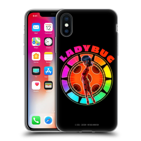 Miraculous Tales of Ladybug & Cat Noir Graphics Rainbow Soft Gel Case for Apple iPhone X / iPhone XS