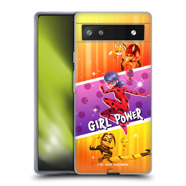 Miraculous Tales of Ladybug & Cat Noir Graphics Girl Power Soft Gel Case for Google Pixel 6a