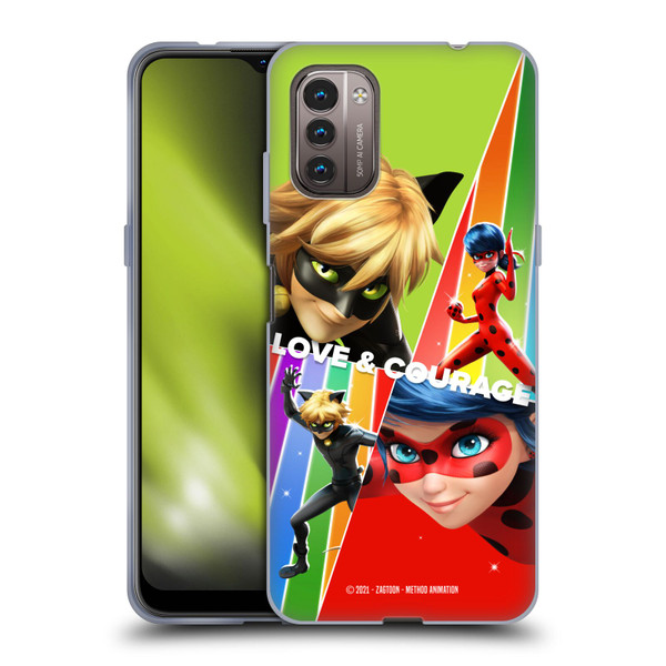 Miraculous Tales of Ladybug & Cat Noir Graphics Love & Courage Soft Gel Case for Nokia G11 / G21