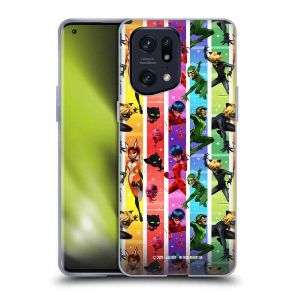 Miraculous Tales of Ladybug & Cat Noir Graphics Pattern Soft Gel Case for OPPO Find X5 Pro
