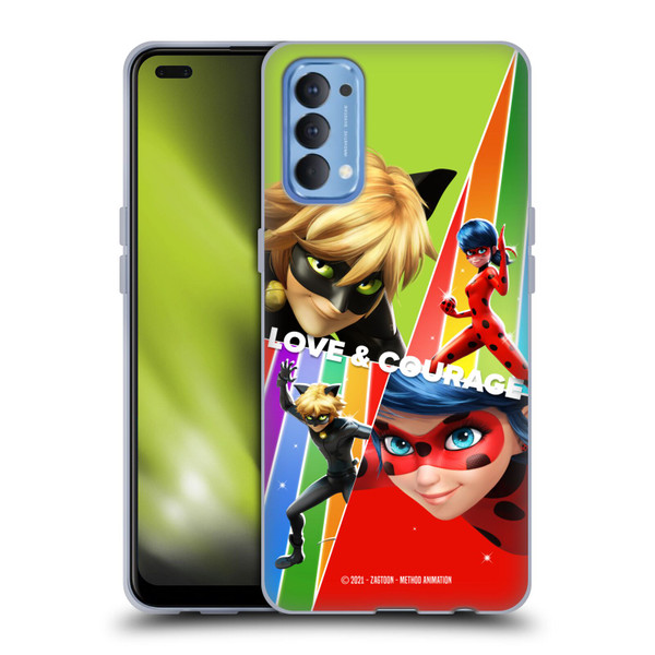 Miraculous Tales of Ladybug & Cat Noir Graphics Love & Courage Soft Gel Case for OPPO Reno 4 5G