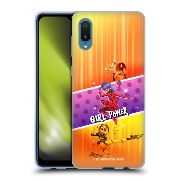 Miraculous Tales of Ladybug & Cat Noir Graphics Girl Power Soft Gel Case for Samsung Galaxy A02/M02 (2021)