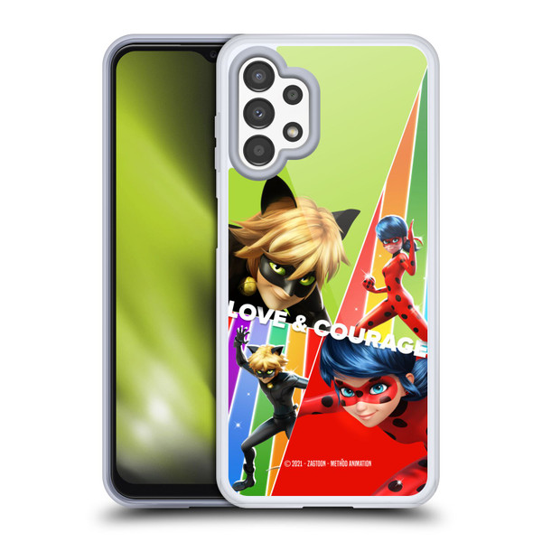 Miraculous Tales of Ladybug & Cat Noir Graphics Love & Courage Soft Gel Case for Samsung Galaxy A13 (2022)