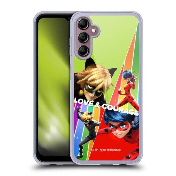 Miraculous Tales of Ladybug & Cat Noir Graphics Love & Courage Soft Gel Case for Samsung Galaxy A14 5G