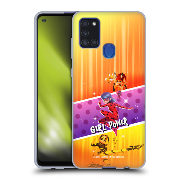 Miraculous Tales of Ladybug & Cat Noir Graphics Girl Power Soft Gel Case for Samsung Galaxy A21s (2020)