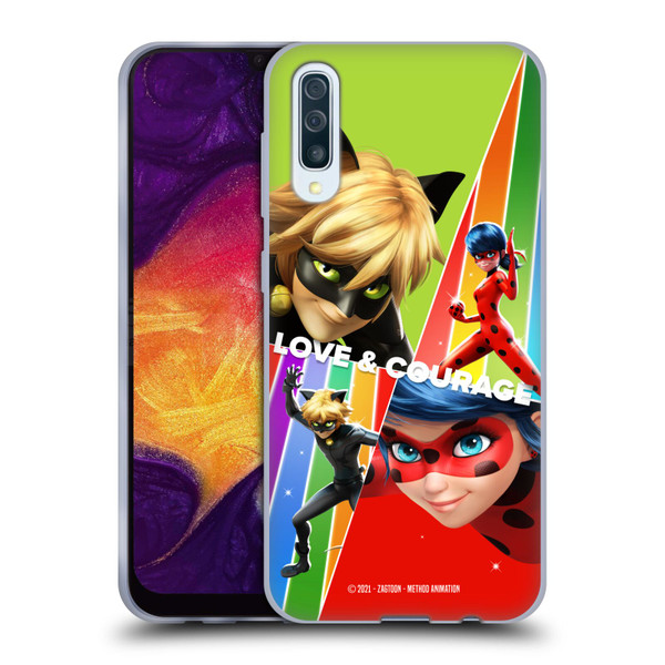 Miraculous Tales of Ladybug & Cat Noir Graphics Love & Courage Soft Gel Case for Samsung Galaxy A50/A30s (2019)