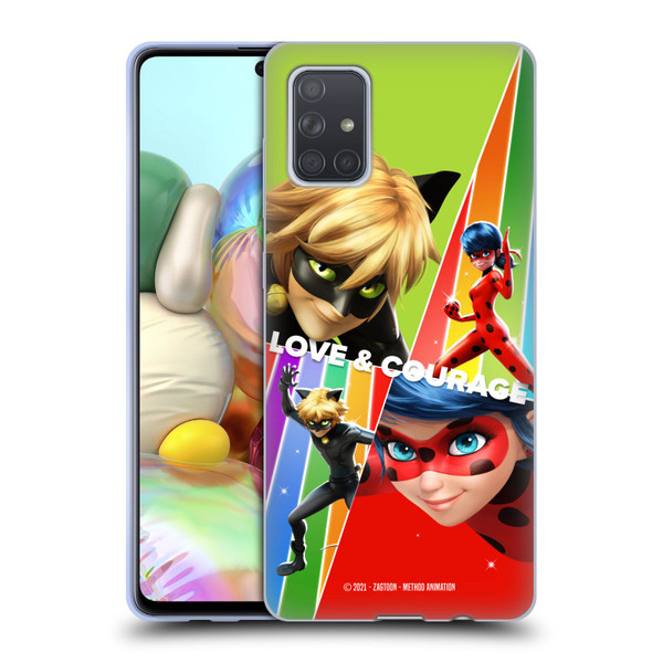 Miraculous Tales of Ladybug & Cat Noir Graphics Love & Courage Soft Gel Case for Samsung Galaxy A71 (2019)