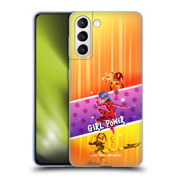 Miraculous Tales of Ladybug & Cat Noir Graphics Girl Power Soft Gel Case for Samsung Galaxy S21+ 5G
