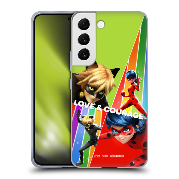 Miraculous Tales of Ladybug & Cat Noir Graphics Love & Courage Soft Gel Case for Samsung Galaxy S22 5G