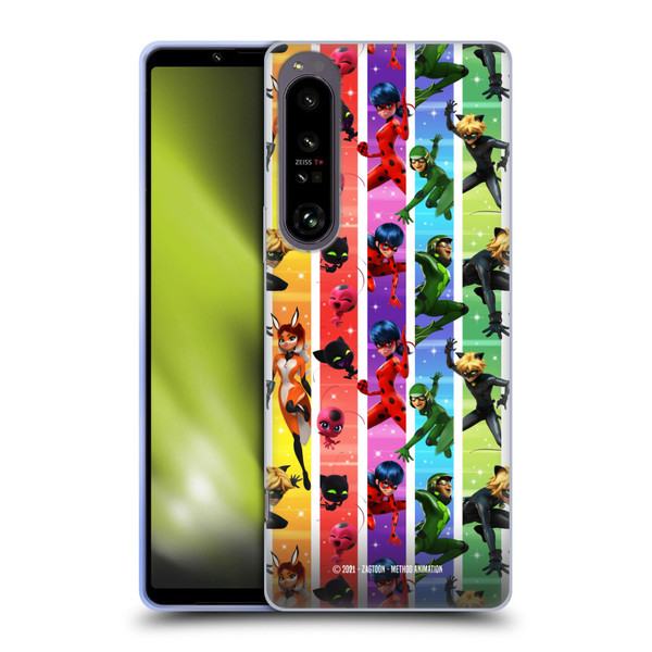 Miraculous Tales of Ladybug & Cat Noir Graphics Pattern Soft Gel Case for Sony Xperia 1 IV