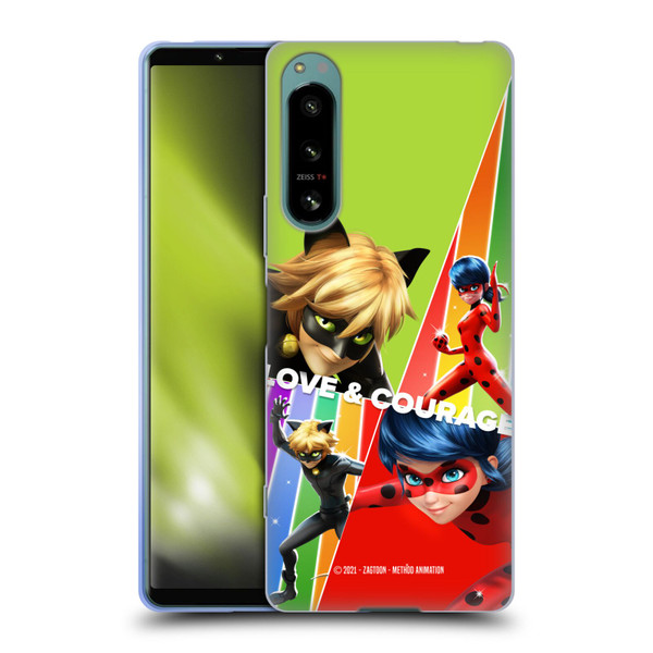 Miraculous Tales of Ladybug & Cat Noir Graphics Love & Courage Soft Gel Case for Sony Xperia 5 IV