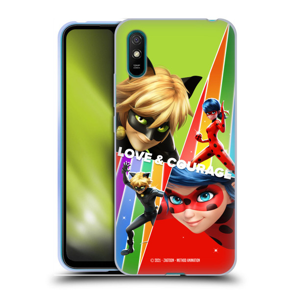 Miraculous Tales of Ladybug & Cat Noir Graphics Love & Courage Soft Gel Case for Xiaomi Redmi 9A / Redmi 9AT