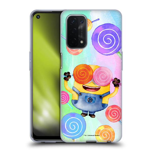 Despicable Me Watercolour Minions Bob Lollipop Soft Gel Case for OPPO A54 5G