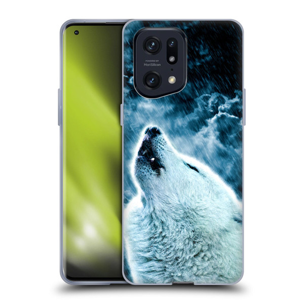 Simone Gatterwe Animals 2 Howling Wolf Soft Gel Case for OPPO Find X5 Pro