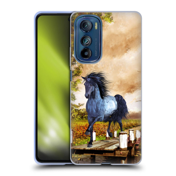 Simone Gatterwe Horses On The Lake Soft Gel Case for Motorola Edge 30