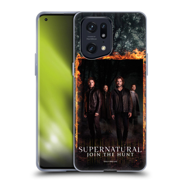 Supernatural Key Art Sam, Dean, Castiel & Crowley Soft Gel Case for OPPO Find X5 Pro