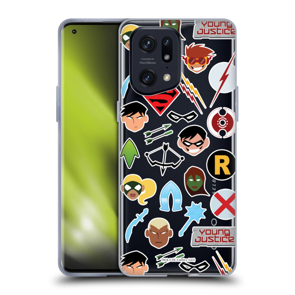 Young Justice Graphics Icons Soft Gel Case for OPPO Find X5 Pro