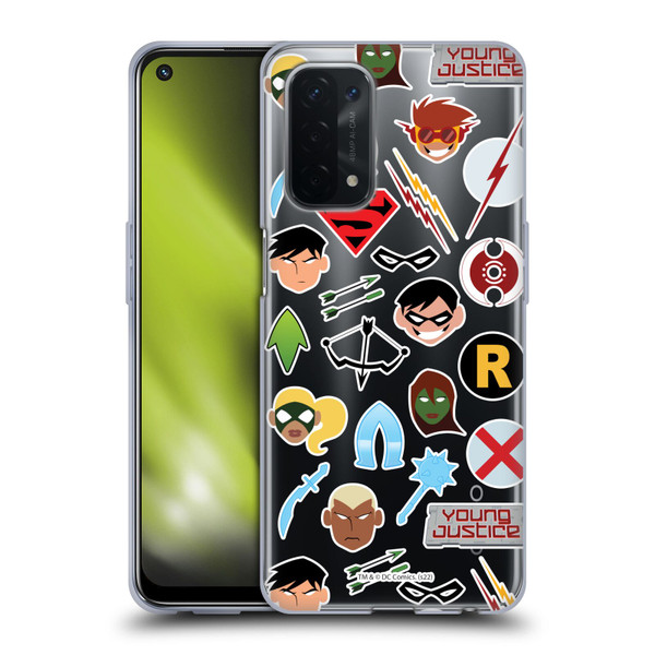 Young Justice Graphics Icons Soft Gel Case for OPPO A54 5G