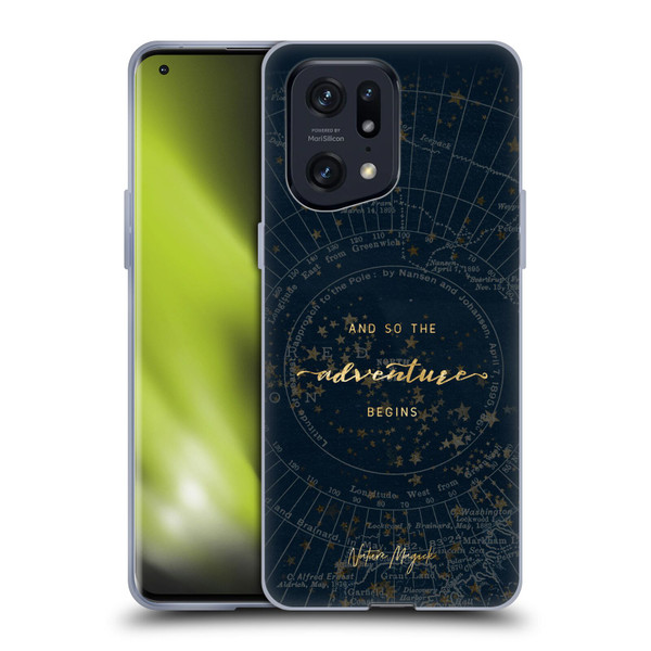 Nature Magick So The Adventure Begins Quote Star Map Soft Gel Case for OPPO Find X5 Pro