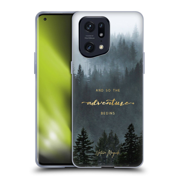 Nature Magick So The Adventure Begins Quote Trees Soft Gel Case for OPPO Find X5 Pro