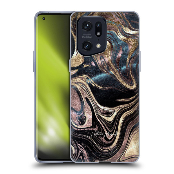 Nature Magick Luxe Gold Marble Metallic Copper Soft Gel Case for OPPO Find X5 Pro
