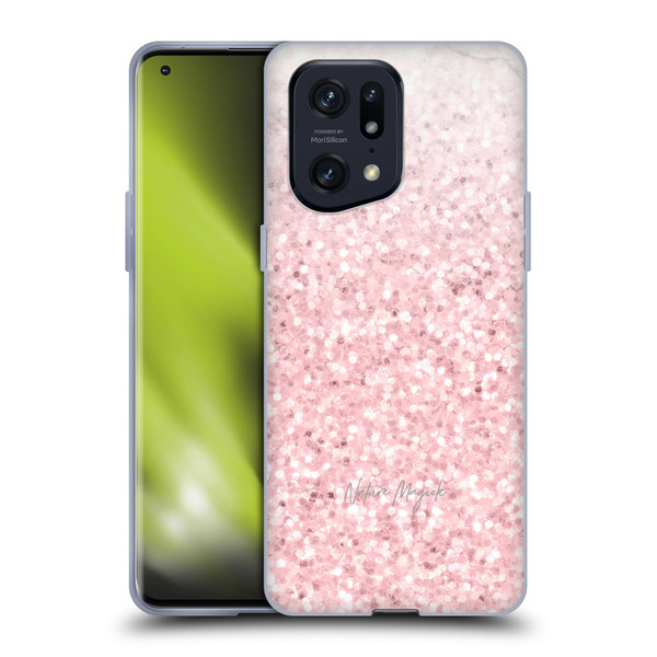 Nature Magick Rose Gold Marble Glitter Pink Sparkle 2 Soft Gel Case for OPPO Find X5 Pro