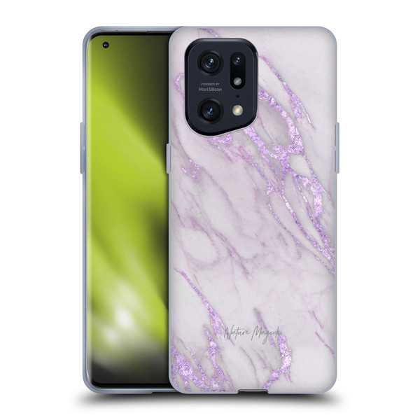 Nature Magick Marble Metallics Purple Soft Gel Case for OPPO Find X5 Pro