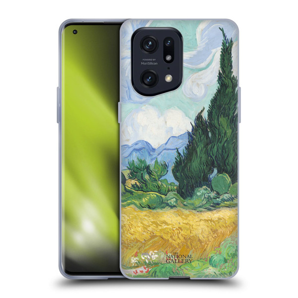 The National Gallery Art A Wheatfield With Cypresses Soft Gel Case for OPPO Find X5 Pro