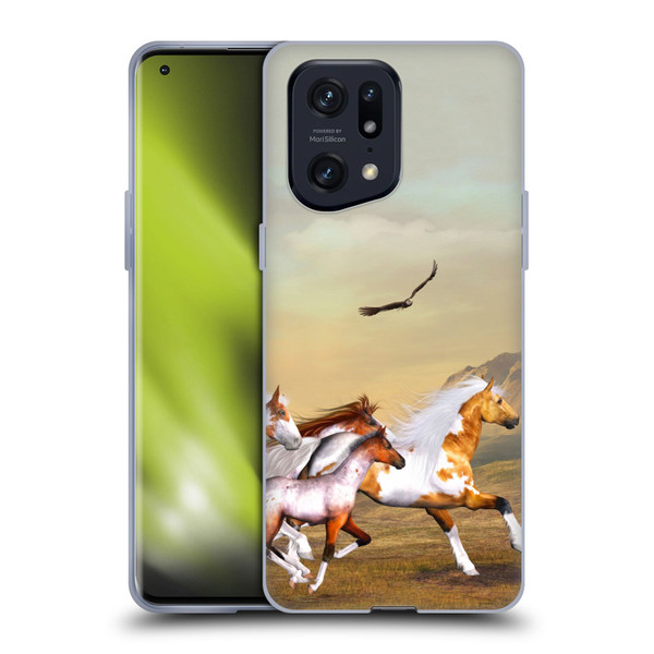 Simone Gatterwe Horses Wild Herd Soft Gel Case for OPPO Find X5 Pro