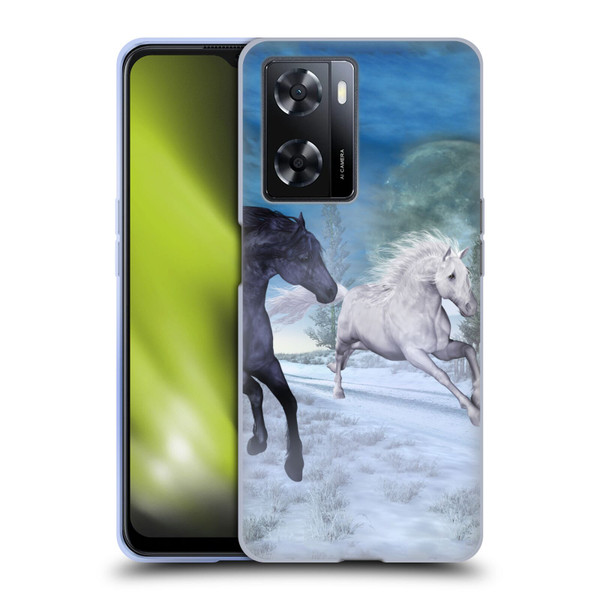 Simone Gatterwe Horses Freedom In The Snow Soft Gel Case for OPPO A57s