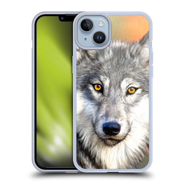 Aimee Stewart Animals Autumn Wolf Soft Gel Case for Apple iPhone 14 Plus