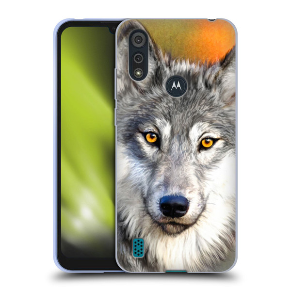 Aimee Stewart Animals Autumn Wolf Soft Gel Case for Motorola Moto E6s (2020)
