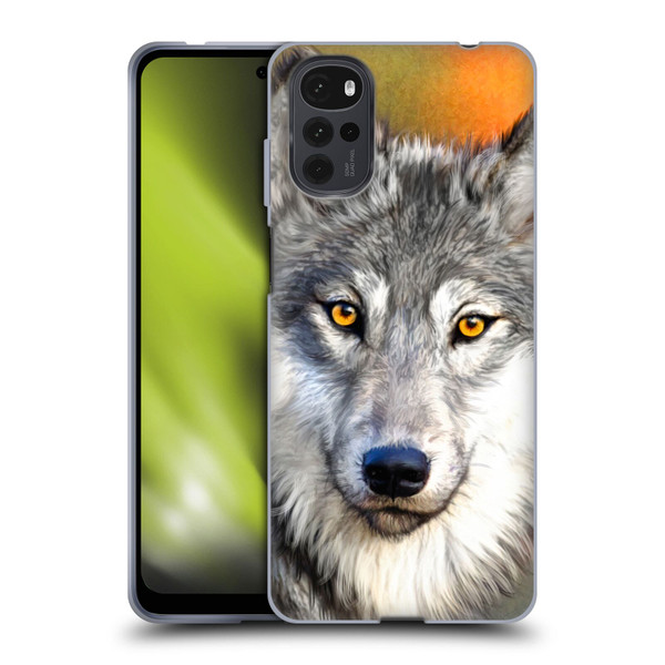 Aimee Stewart Animals Autumn Wolf Soft Gel Case for Motorola Moto G22