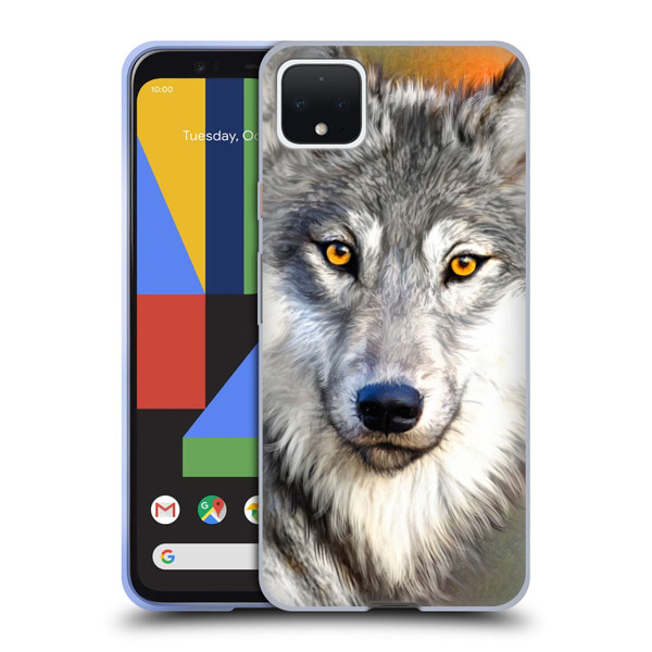 Aimee Stewart Animals Autumn Wolf Soft Gel Case for Google Pixel 4 XL