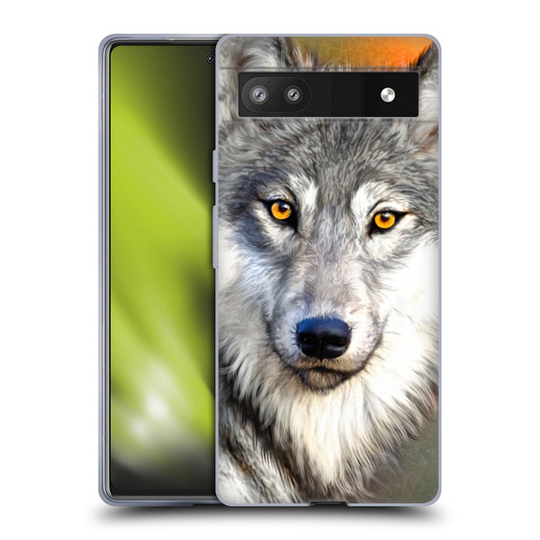 Aimee Stewart Animals Autumn Wolf Soft Gel Case for Google Pixel 6a