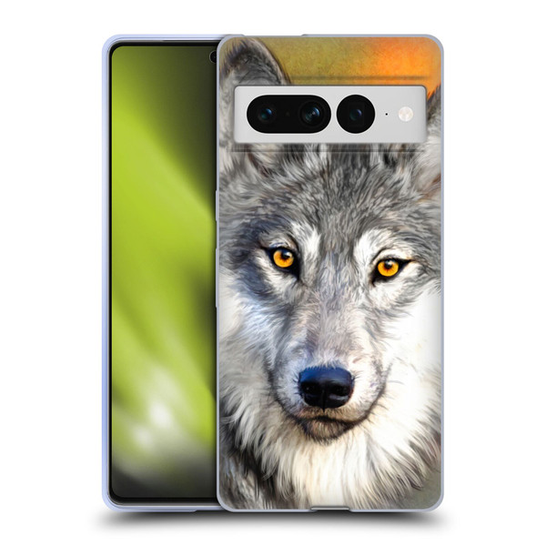 Aimee Stewart Animals Autumn Wolf Soft Gel Case for Google Pixel 7 Pro