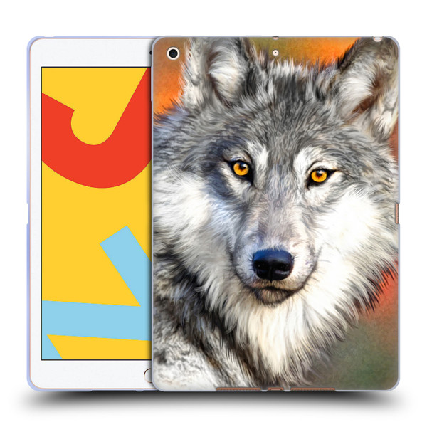 Aimee Stewart Animals Autumn Wolf Soft Gel Case for Apple iPad 10.2 2019/2020/2021