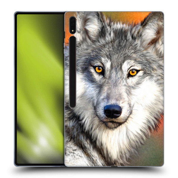 Aimee Stewart Animals Autumn Wolf Soft Gel Case for Samsung Galaxy Tab S8 Ultra