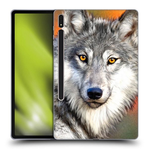 Aimee Stewart Animals Autumn Wolf Soft Gel Case for Samsung Galaxy Tab S8 Plus