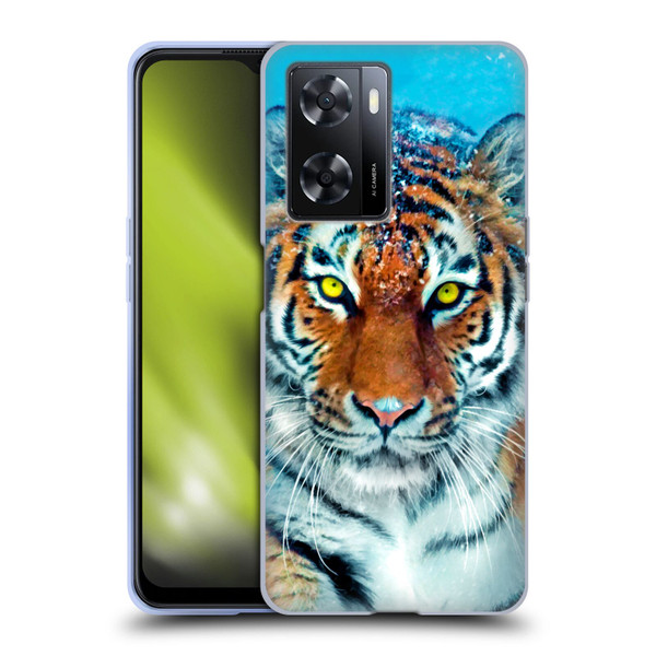 Aimee Stewart Animals Yellow Tiger Soft Gel Case for OPPO A57s