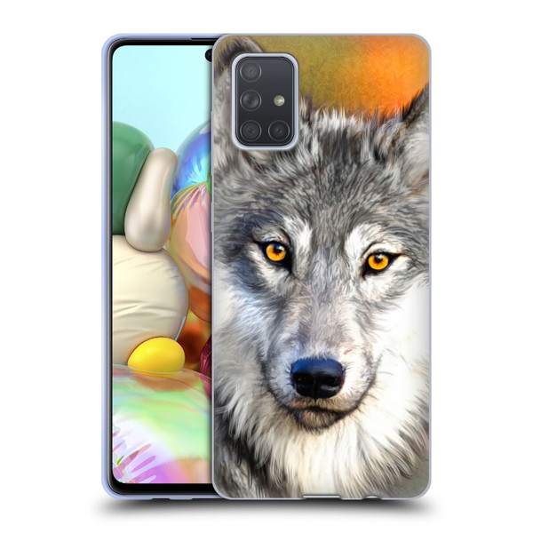 Aimee Stewart Animals Autumn Wolf Soft Gel Case for Samsung Galaxy A71 (2019)