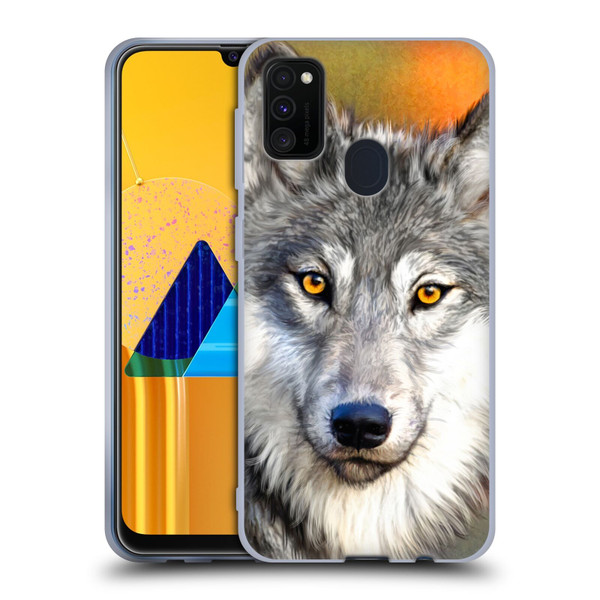 Aimee Stewart Animals Autumn Wolf Soft Gel Case for Samsung Galaxy M30s (2019)/M21 (2020)