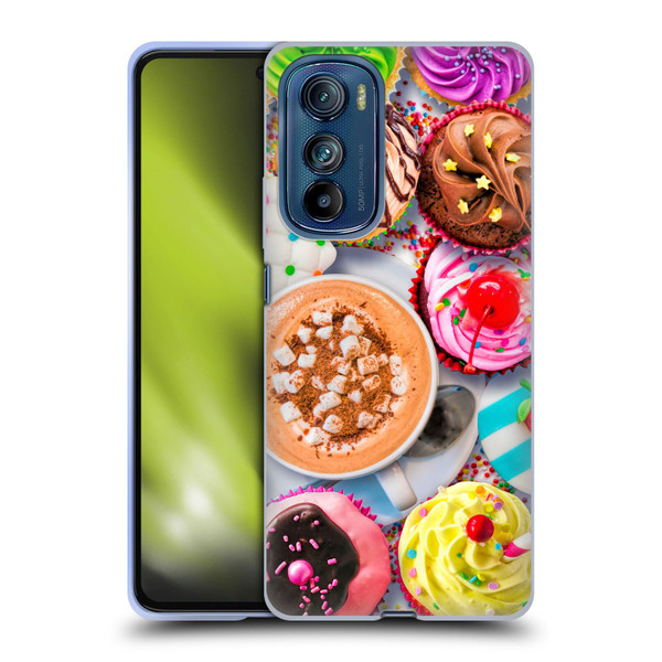 Aimee Stewart Colourful Sweets Cupcakes And Cocoa Soft Gel Case for Motorola Edge 30