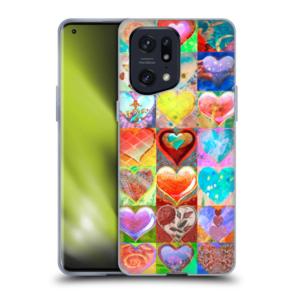 Aimee Stewart Colourful Sweets Hearts Grid Soft Gel Case for OPPO Find X5 Pro