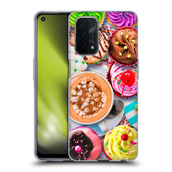 Aimee Stewart Colourful Sweets Cupcakes And Cocoa Soft Gel Case for OPPO A54 5G